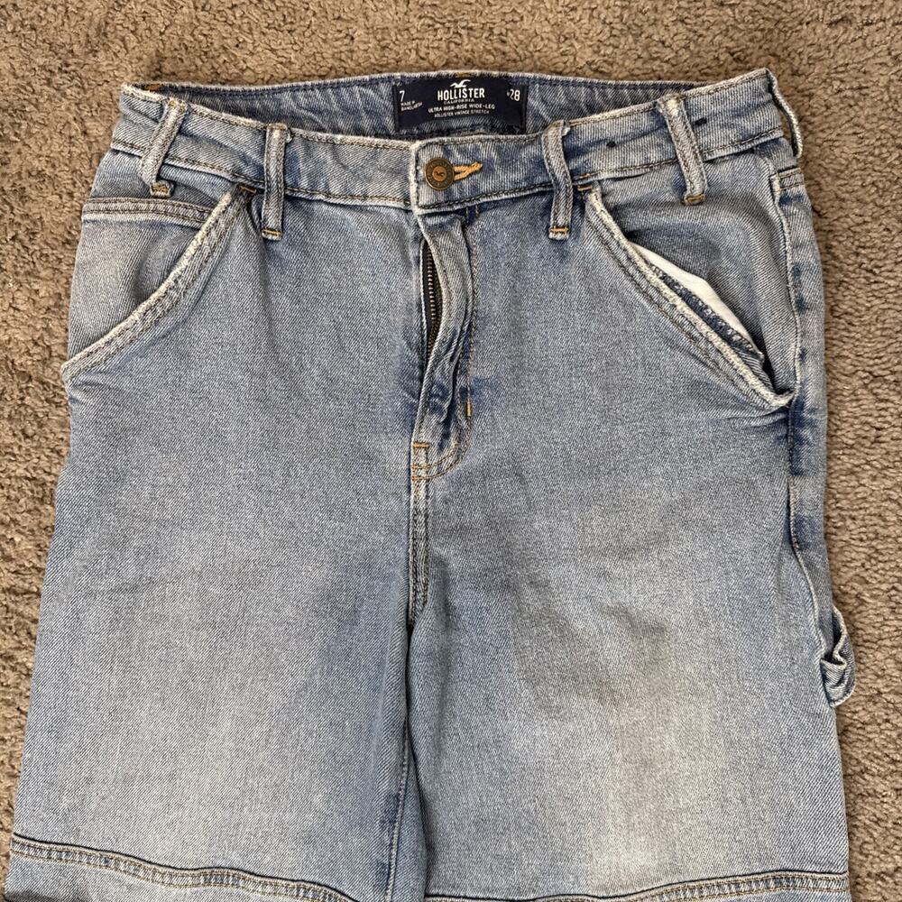 Hollister Jeans Women’s Ultra High Rise Wide Leg Vintage Stretch‎ Flare 7 W28 - Picture 2 of 8